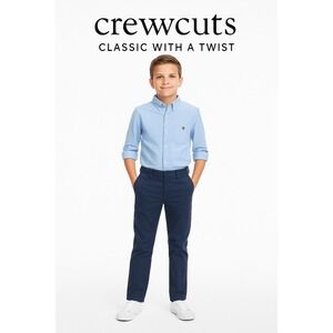 Crewcuts Boys Slim Flex Chino Pants – Dusty Blue – Size 14 – Style L1633 – Adjus